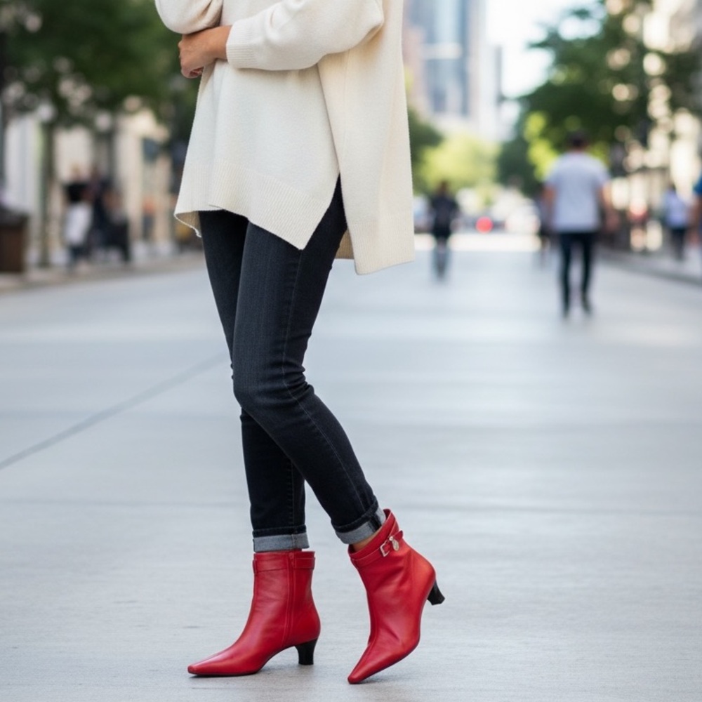 🔥🔥🔥Vintage Red Kitten 🐈‍⬛ Heel Boots